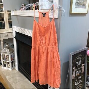 NEW RUE21 Coral Crochet Sleeveless Sun Dress